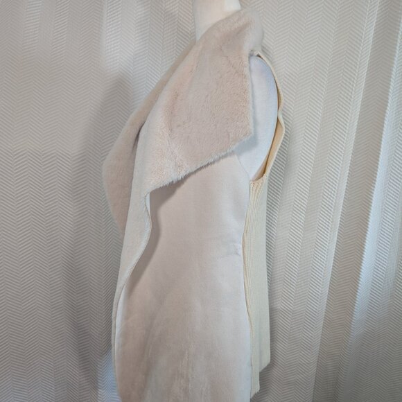 Twelve by Ontwelfth Faux Fur Sweater Waterfall Vest Soft Cozy Layering Large - Picture 2 of 14